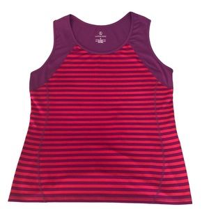 Land's End Purple Stripe Workout Tank Top Women's XL